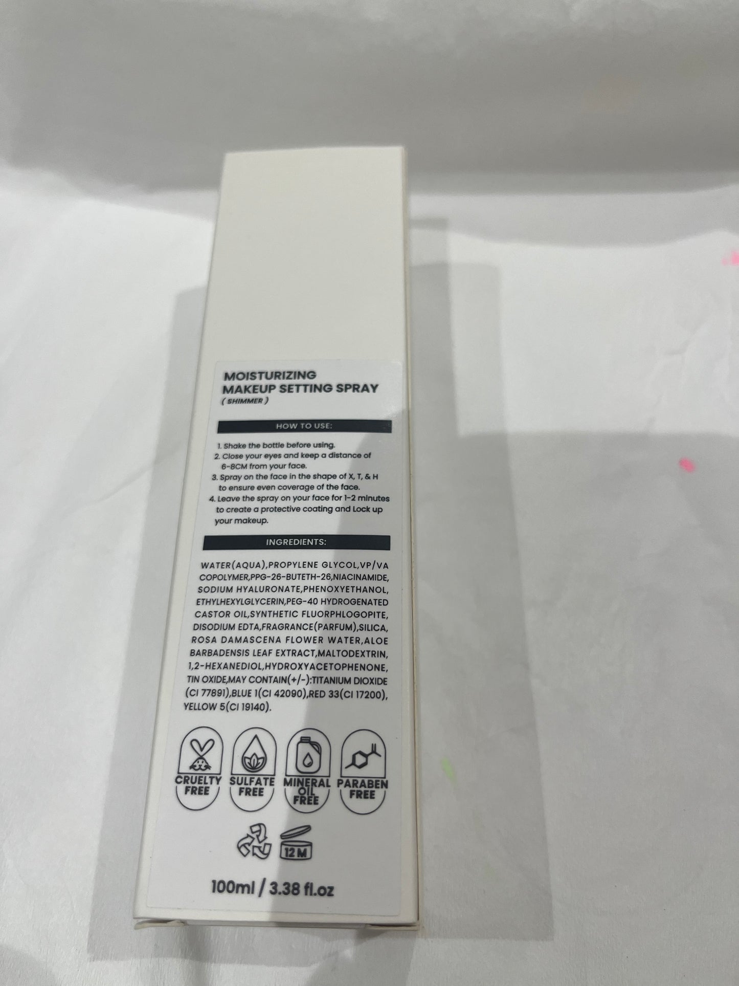 Shimmer setting spray